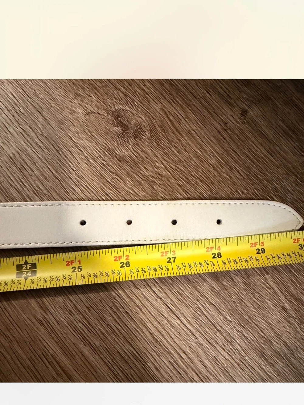 Christian Dior Cream Leather Belt with Gold Double-Link Buckle